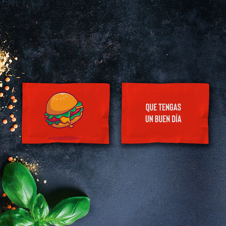 Caja de 1,000 sobres con 2 Pastillas Redondas - Hamburguesa