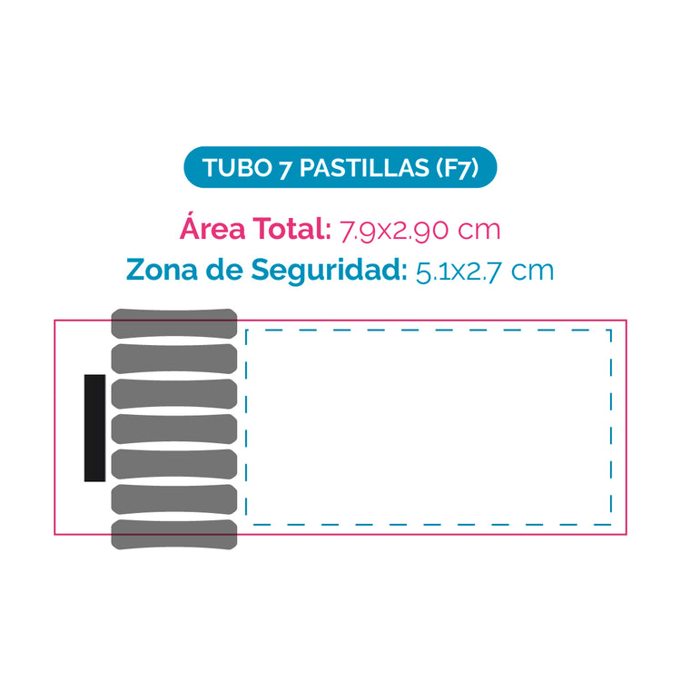 Tubo de 7 Pastillas Redondas - Personalizado 1000 Pzas.