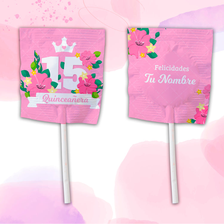 Caja de 1,000 Paletas de Caramelo - XV`s