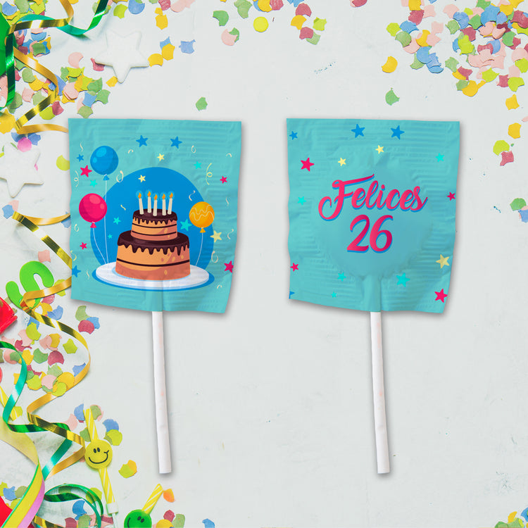Caja de 1,000 Paletas de Caramelo - Cumpleaños