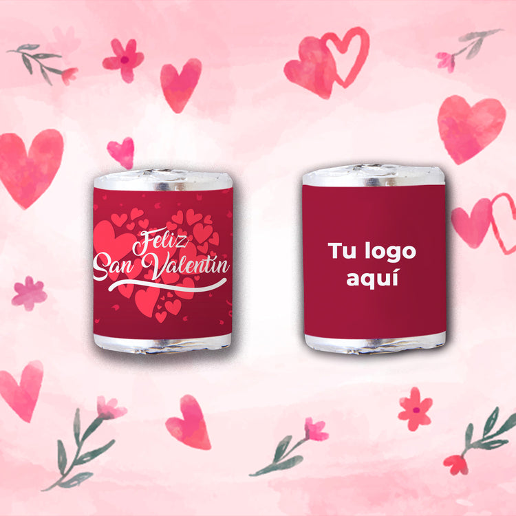 Caja con 1,000 tubos de 5 Pastillas Redondas - San Valentín 2