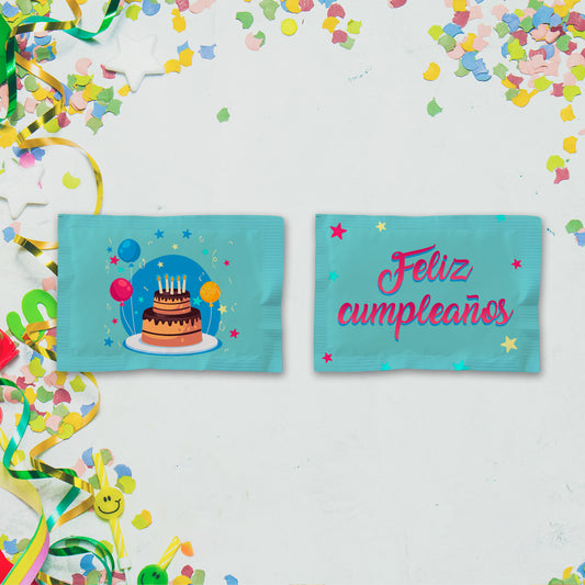 Caja de 1,000 sobres con 2 Pastillas Redondas - Cumpleaños